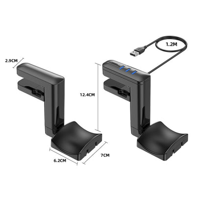 Multifunctional Headphone Clip-type Punch-free Hanger, T9, with HUB, with Type-C