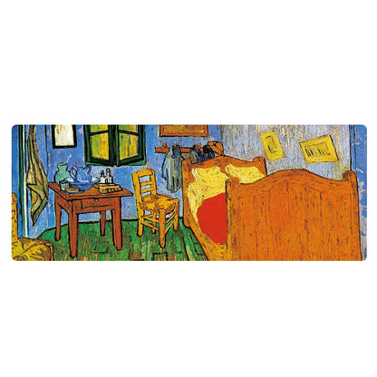 Am002 Large Oil Painting Desk Rubber Mouse Pad, 300x800x5mm Stitched Edges, 400x900x4mm Stitched Edges