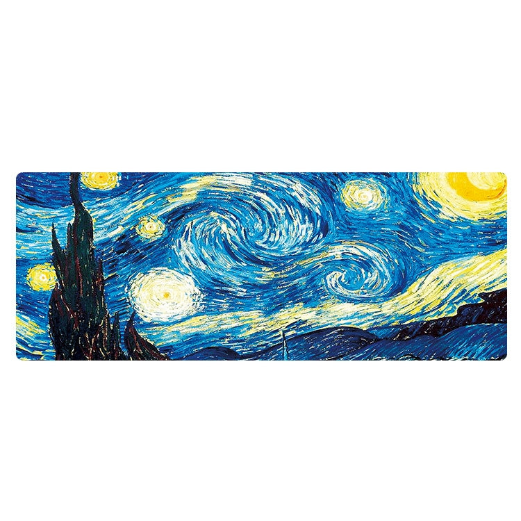 Am002 Large Oil Painting Desk Rubber Mouse Pad, 300x800x5mm Stitched Edges, 400x900x4mm Stitched Edges