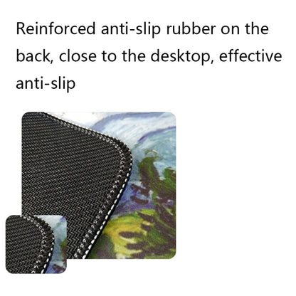Am002 Large Oil Painting Desk Rubber Mouse Pad, 300x800x5mm Stitched Edges, 400x900x4mm Stitched Edges