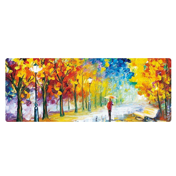 Am002 Large Oil Painting Desk Rubber Mouse Pad, 400x900x5mm Stitched Edges, 300x800x1.5mm No Stitched Edges, 300x800x3mm Stitched Edges