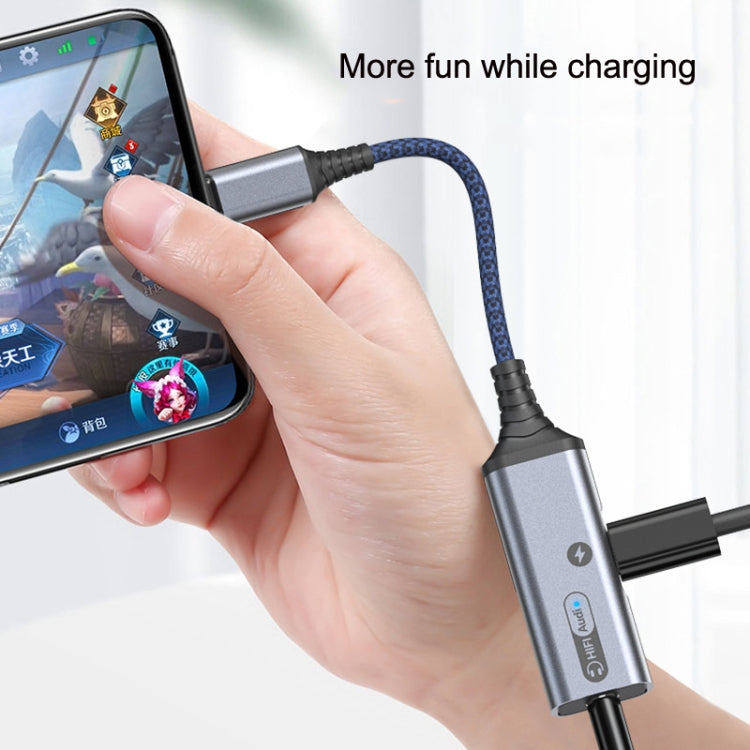MH338A Dual Type-c / USB-c Adapter Cable Mobile Phone Live Audio Charging Cable, MH338A (Gray), MH338A (Black)