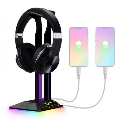 Dual USB RGB Color Changing Gaming Headset Stand