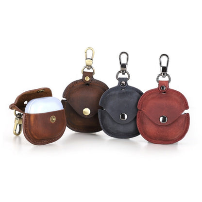 Crazy Horse Leather Wireless Bluetooth Earphone Cover For Samsung Galaxy Buds2