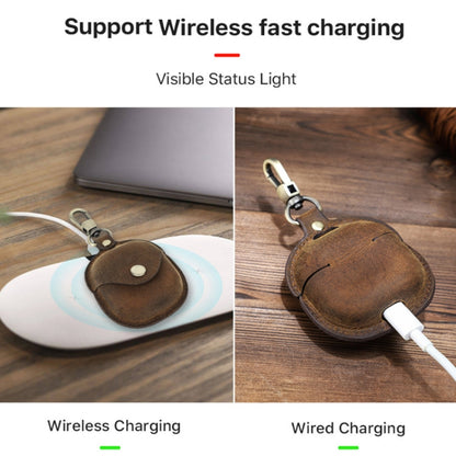 Crazy Horse Leather Wireless Bluetooth Earphone Cover For Samsung Galaxy Buds2