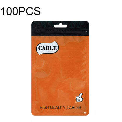 100 PCS Thumb Type Data Cable Packaging Bag Thickened Plastic Ziplock Bag