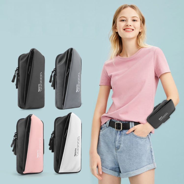 x3026 Running Waterproof Mobile Phone Arm Bag Outdoor Cycling Mobile Phone Bag, White, Black, Pink, Grey