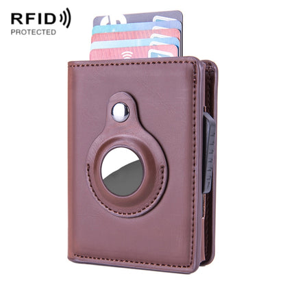 X-80 RFID Anti-theft Brushed Leather Card Holder For AirTag