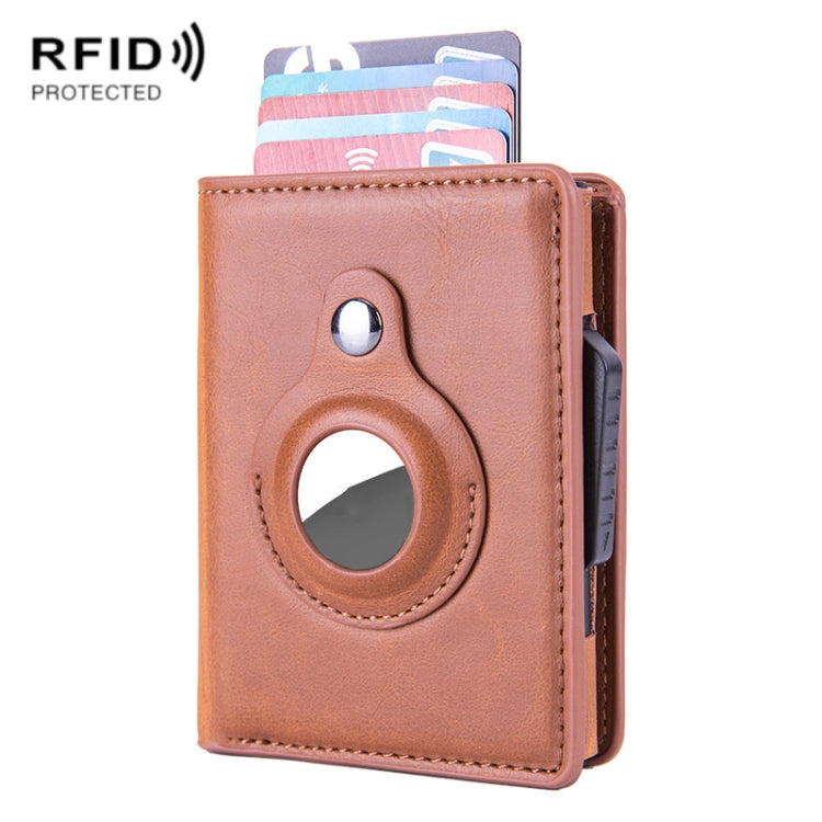 X-80 RFID Anti-theft Brushed Leather Card Holder For AirTag