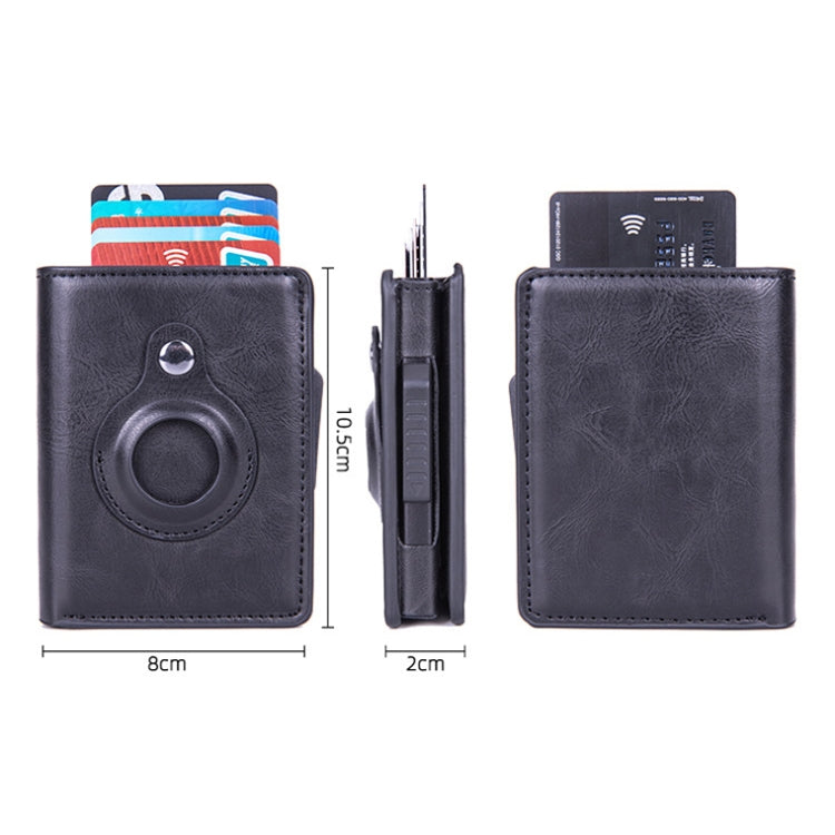 X-80 RFID Anti-theft Brushed Leather Card Holder For AirTag