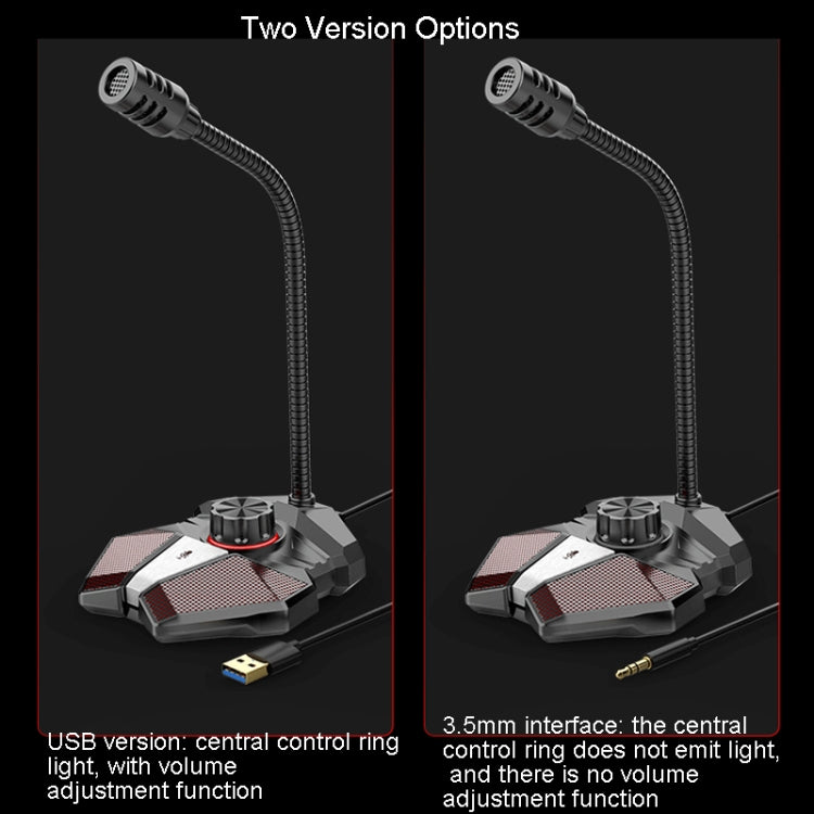 JK Omni-directional Pick-up Microphone Built-in Sound Card  Flexible Gaming Mic, 3.5mm