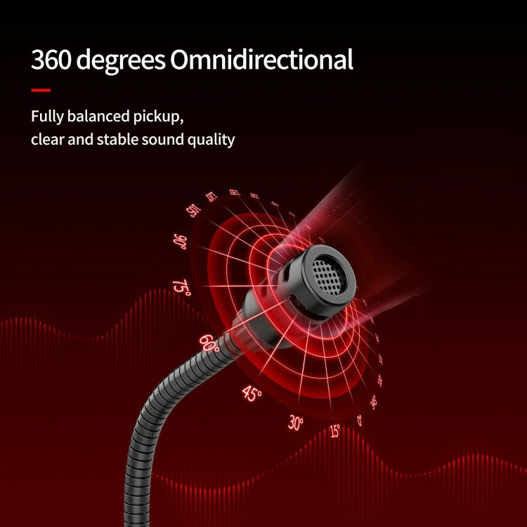 JK Omni-directional Pick-up Microphone Built-in Sound Card  Flexible Gaming Mic, 3.5mm