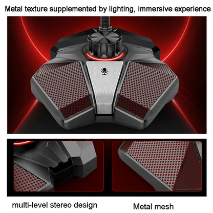 JK Omni-directional Pick-up Microphone Built-in Sound Card  Flexible Gaming Mic, 3.5mm