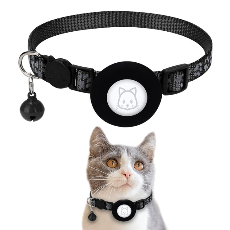 Pet Cat Reflective Collar with Bell for Airtag Tracker