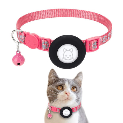 Pet Cat Reflective Collar with Bell for Airtag Tracker