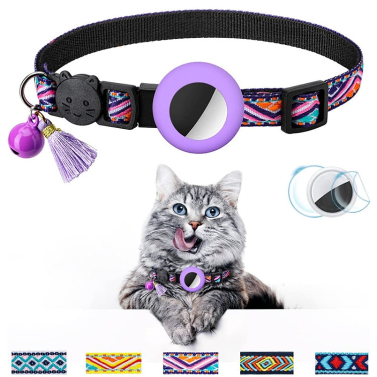 Pet Colored Bell Tassel Collar for AirTag 2nd Gen / AirTag 1st Gen, Yellow, Green, Blue, Purple, Deep Blue, White, Red, Pink, Orange, Yellow Green