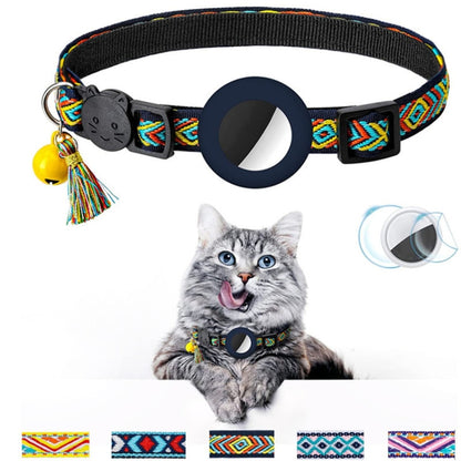 Pet Colored Bell Tassel Collar for AirTag 2nd Gen / AirTag 1st Gen, Yellow, Green, Blue, Purple, Deep Blue, White, Red, Pink, Orange, Yellow Green