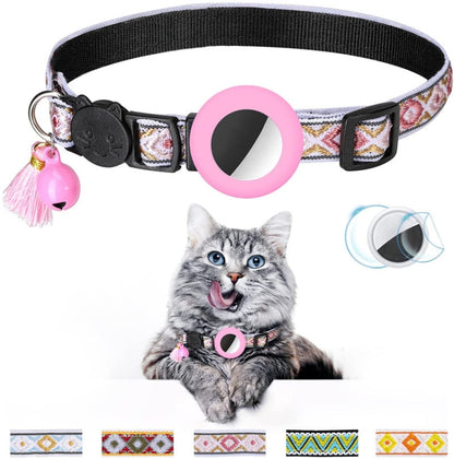 Pet Colored Bell Tassel Collar for AirTag 2nd Gen / AirTag 1st Gen, Yellow, Green, Blue, Purple, Deep Blue, White, Red, Pink, Orange, Yellow Green