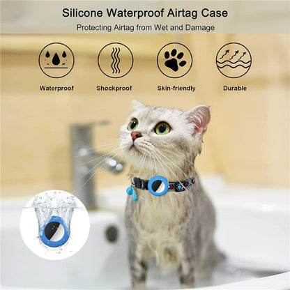 Pet Colored Bell Tassel Collar for AirTag 2nd Gen / AirTag 1st Gen, Yellow, Green, Blue, Purple, Deep Blue, White, Red, Pink, Orange, Yellow Green