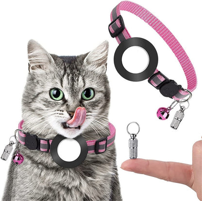 Pet Anti Lost Address Pendant Collar with Bell for Airtag