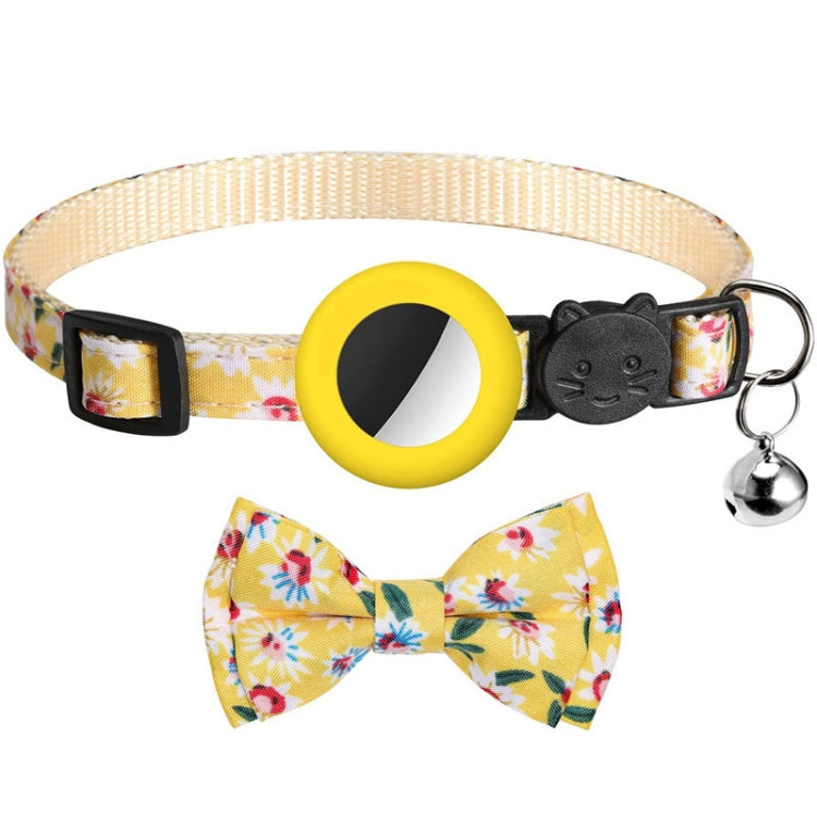 Anti-Lost Printed Bow Pet Collar with Bell for AirTag