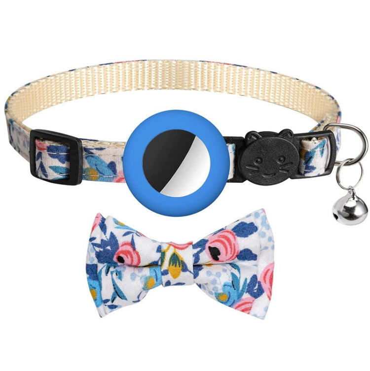 Anti-Lost Printed Bow Pet Collar with Bell for AirTag