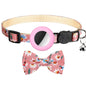 Anti-Lost Printed Bow Pet Collar with Bell for AirTag 2nd Gen / AirTag 1st Gen, Yellow, Blue, Pink, Deep Blue, Orange, Mint Green