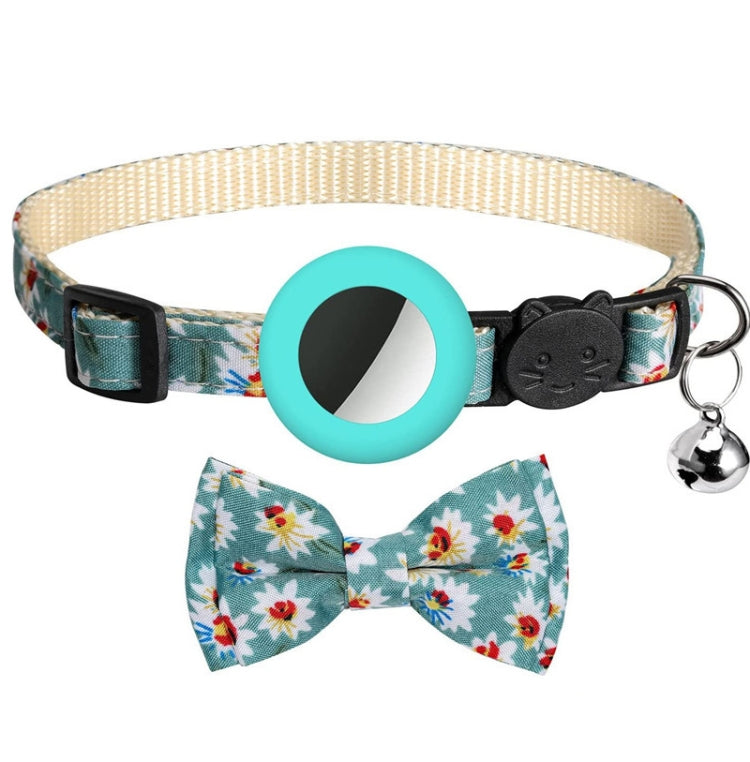 Anti-Lost Printed Bow Pet Collar with Bell for AirTag