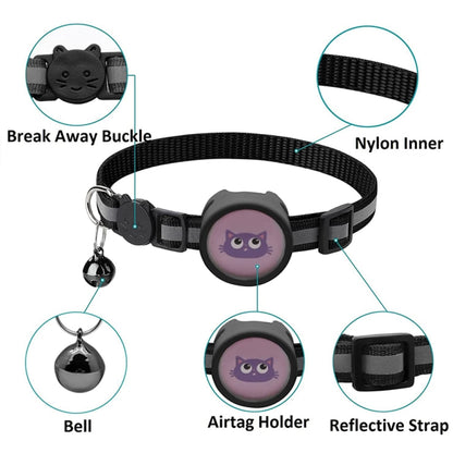 Pet Reflective Collar with Bell for AirTag