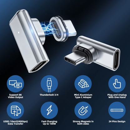 TZ30 PD100W 24Pin Fast Charge Type-C / USB-C Magnetic Elbow Adapter For MacBook Notebook Connector