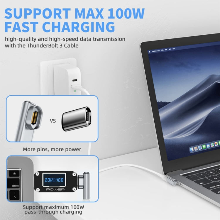 TZ30 PD100W 24Pin Fast Charge Type-C / USB-C Magnetic Elbow Adapter For MacBook Notebook Connector