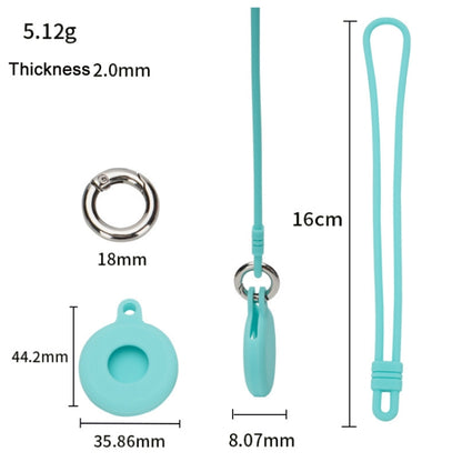 For AirTag Locator Storage Silicone Cover With Hand Strap, Mint Green, Pink, Black, Red, Yellow, Orange, Brown, Ink Green, Denim Blue, Coral Color, Dark Gray, White, Transparent, Noon Blue, Luminous Blue, Luminous Green