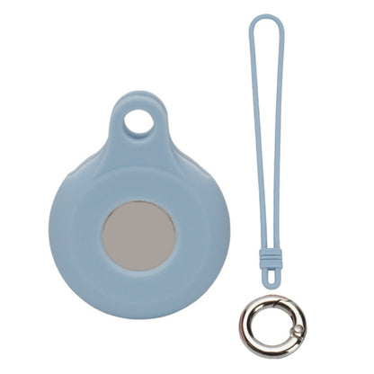 Locator Storage Silicone Cover With Hand Strap For AirTag 2nd Gen / AirTag 1st Gen, Mint Green, Pink, Black, Red, Yellow, Orange, Brown, Ink Green, Denim Blue, Coral Color, Dark Gray, White, Transparent, Noon Blue, Luminous Blue, Luminous Green