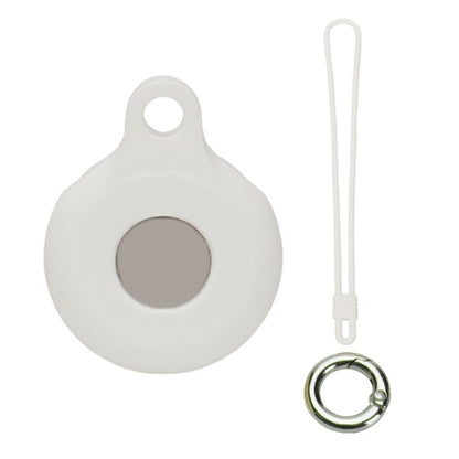 For AirTag Locator Storage Silicone Cover With Hand Strap, Mint Green, Pink, Black, Red, Yellow, Orange, Brown, Ink Green, Denim Blue, Coral Color, Dark Gray, White, Transparent, Noon Blue, Luminous Blue, Luminous Green