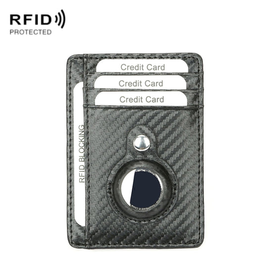TQ-319 Anti-Theft Anti-Lost Tracker Leather Card Holder For AirTag, Style:, Carbon Fiber (Black), Carbon Fiber (Brown), Flat Pattern (Black), Flat Pattern (Brown), Leather Flat Pattern (Black)