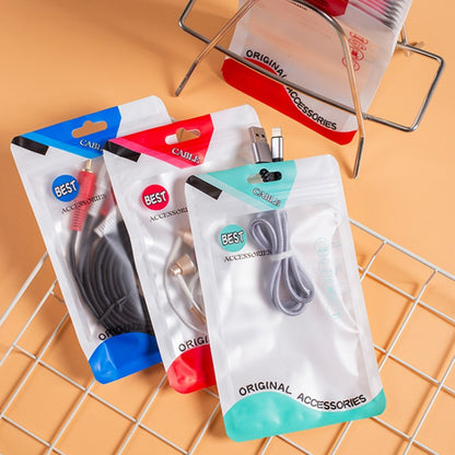 100 PCS  Charging Cable U Disk Universal Color Printing Sealing Pocket, 11x18cm Blue Matte, 11x18cm Red Matte, 11x18cm Green Matte