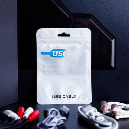 100 PCS  USB Cable Packaging Bag Data Cable Bag Ziplock Bag, 7.5 x 12cm, 10.5 x 15 cm
