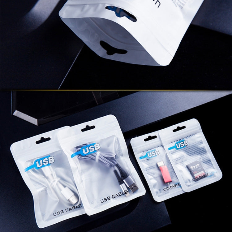 100 PCS  USB Cable Packaging Bag Data Cable Bag Ziplock Bag, 7.5 x 12cm, 10.5 x 15 cm