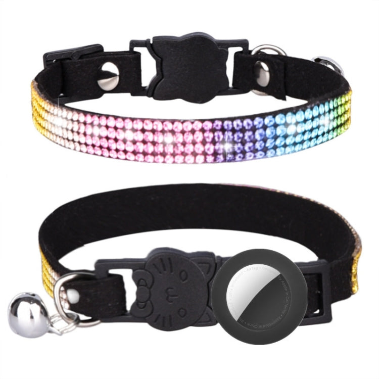 Rhinestone Pet Collar with Bell for Airtag Tracker Case