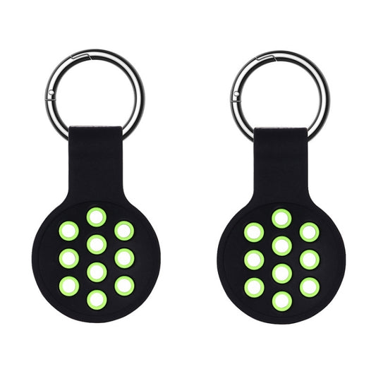 2 PCS  Contrast Color Perforated Silicone Case for AirTag Tracker