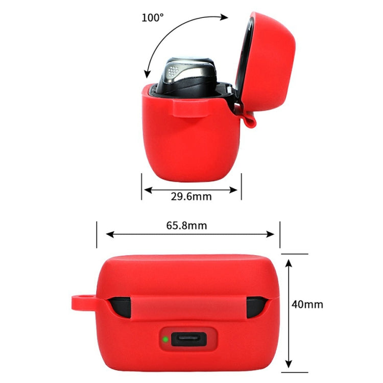 For Jabra Elite75T Sports Bluetooth Headphones Soft Silicone Case with hooks, Black, White, Pink, Red, Matcha Green, Wine Red, Yellow, Grass Green, Noon Blue