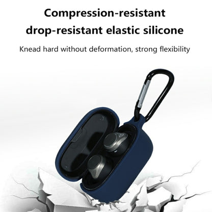 For Jabra Elite75T Sports Bluetooth Headphones Soft Silicone Case with hooks, Black, White, Pink, Red, Matcha Green, Wine Red, Yellow, Grass Green, Noon Blue