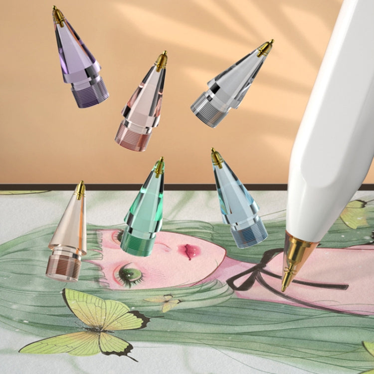 For Apple Pencil 1/2 2pcs Stylus Transparent Replacement Needle Nib, Spec:, Extended (Red), Extended (Blue), Extended (Green), Extended (Pink), Extended (Gray), Extended (Gold), Extended (Purple), Round (Red), Round (Blue), Round (Green), Round (Pink)�...