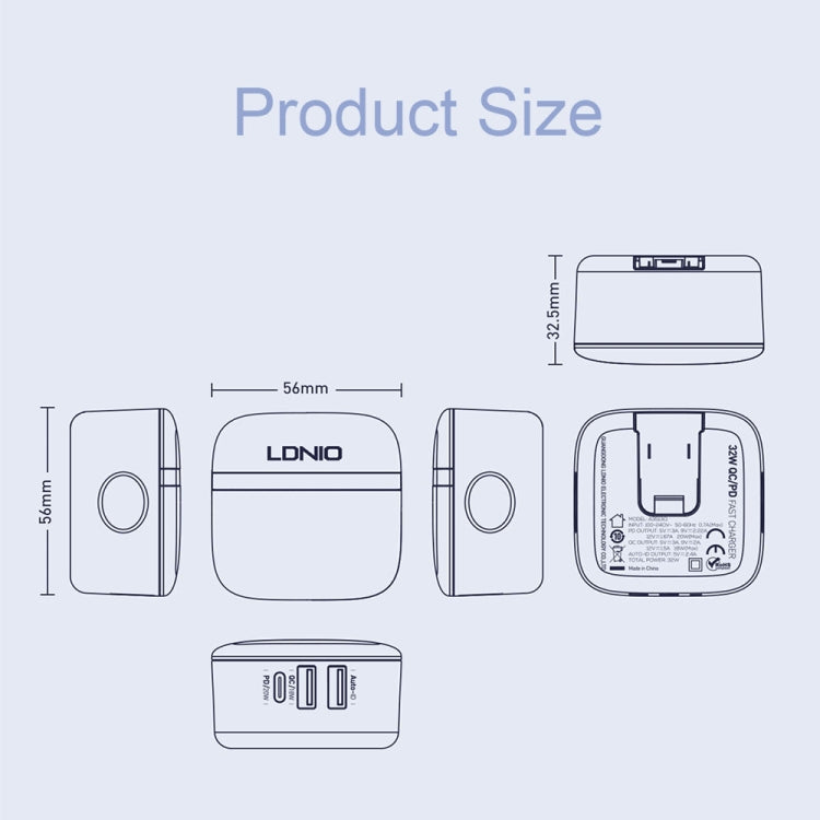 LDNIO A3513Q 32W QC3.0 3 USB Ports Phone Adapter, US Plug with Micro USB Cable, US Plug with 8 Pin Cable, US Plug with Type-C Cable, US Plug with Type-C to 8 Pin Cable, EU Plug with Micro USB Cable, EU Plug with 8 Pin Cable, EU Plug with Type-C Cable��...