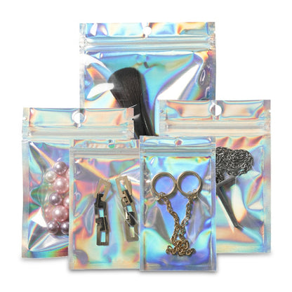 100PCS Laser Self-sealing Packaging Bag Data Line Aluminum Foil Plastic Bag , Size: