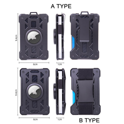 For AirTag 2nd Gen / AirTag 1st Gen Card Holder Metal Anti-Theft RFID Wallet, ak-4 B Blue, ak-4 B Gray, ak-4 A Black, ak-4 A Blue, ak-4 A  Silver, ak-4 A  Gray, ak-4 B  Black, ak-4 B Silver