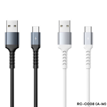 REMAX RC-C008 2.4A TPE Soft Anti-breakage Data Cable,Length 1m, USB To Micro USB, USB To 8 Pin