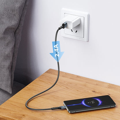 REMAX RC-C008 2.4A TPE Soft Anti-breakage Data Cable,Length 1m, USB To Micro USB, USB To 8 Pin