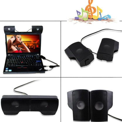 Mini Clip-On USB Stereo Speaker Soundbar for Notebook Laptop PC Desktop Tablet