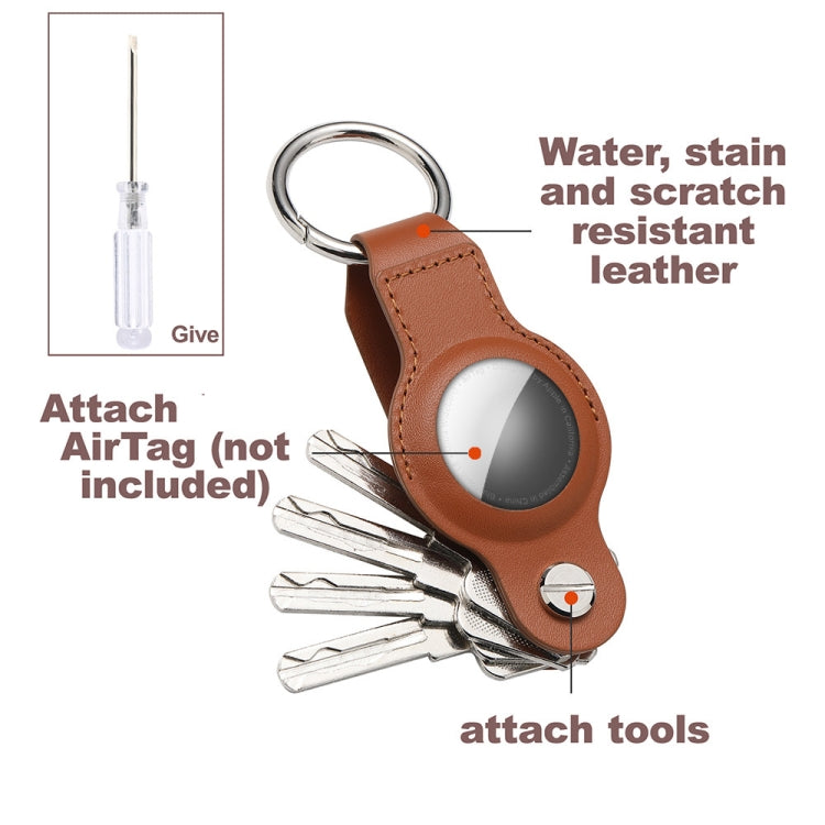 For AirTag Tracker Leather Case Key Holder